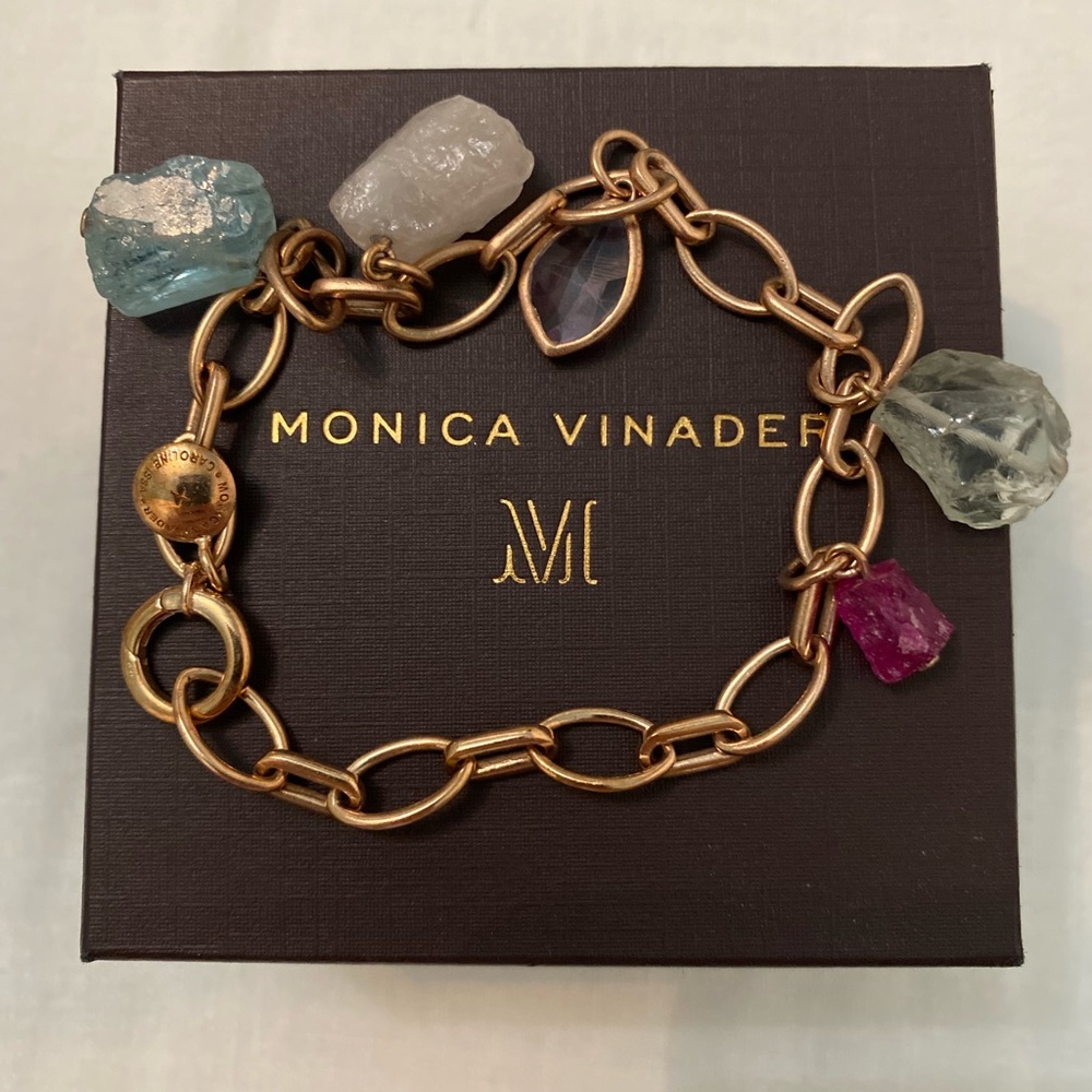 Monica Vinader x Caroline Issa Gemstone Rose gold bracelet